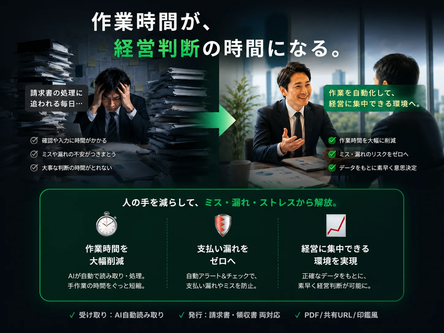 請求書も領収書もLINEひとつで完結